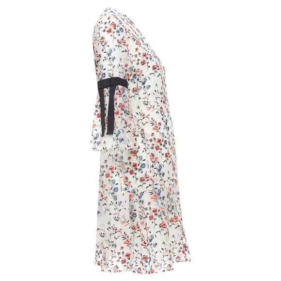 Erdem lissy silk floral embroidered pleated dress - Picture 4 of 6